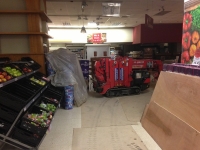 A Mini Crane doing some late night shopping in Dunnes stores in Dublin.