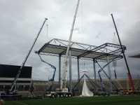 Mobile Cranes erecting the biggest stage ever erected in Croke Park.